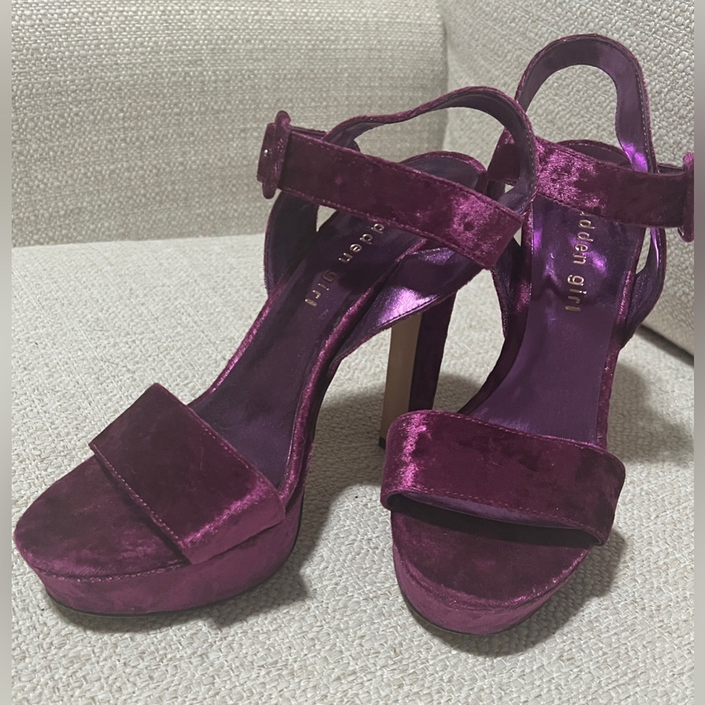 Madden Girl Rich Purple Strappy Heels